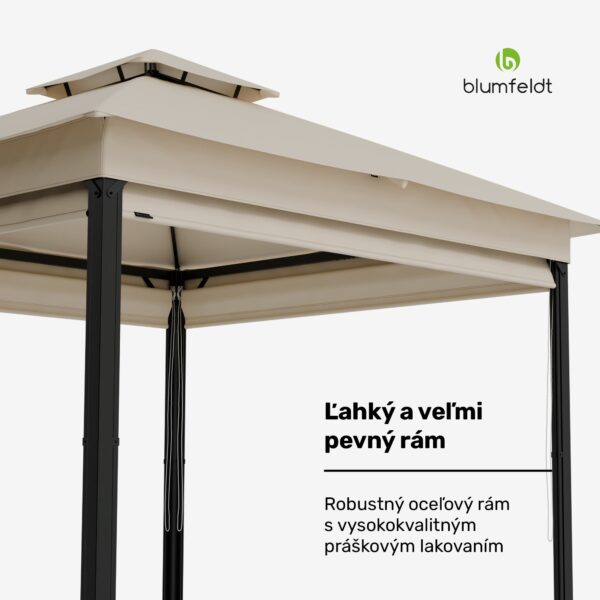 Blumfeldt Grandezza Cortina záhradný altánok 3x3 m, odolný voči poveternostným vplyvom, prášková farba, bočné rolety