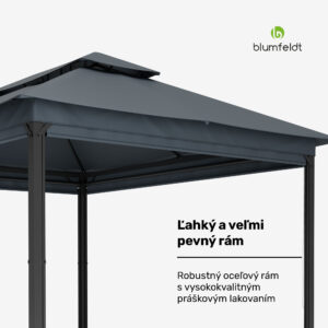 Blumfeldt Grandezza Cortina záhradný altánok 3x4 m, odolný voči poveternostným vplyvom, prášková farba, bočné rolety