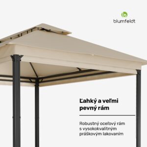Blumfeldt Grandezza Cortina záhradný altánok 3x4 m, odolný voči poveternostným vplyvom, prášková farba, bočné rolety