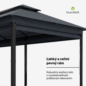 Blumfeldt Grandezza Cortina záhradný altánok 3x6 m, odolný voči poveternostným vplyvom, prášková farba, bočné rolety