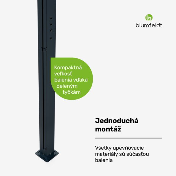 Blumfeldt Pantheon Cortina Solid Sky Pergola 3x4, odolná voči poveternostným vplyvom, s práškovým nástrekom, bočné panely - Image 2