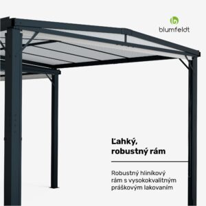 Blumfeldt Pantheon Cortina Solid Sky Expand záhradný altánok 3x6, odolný voči poveternostným vplyvom, rozťahovací