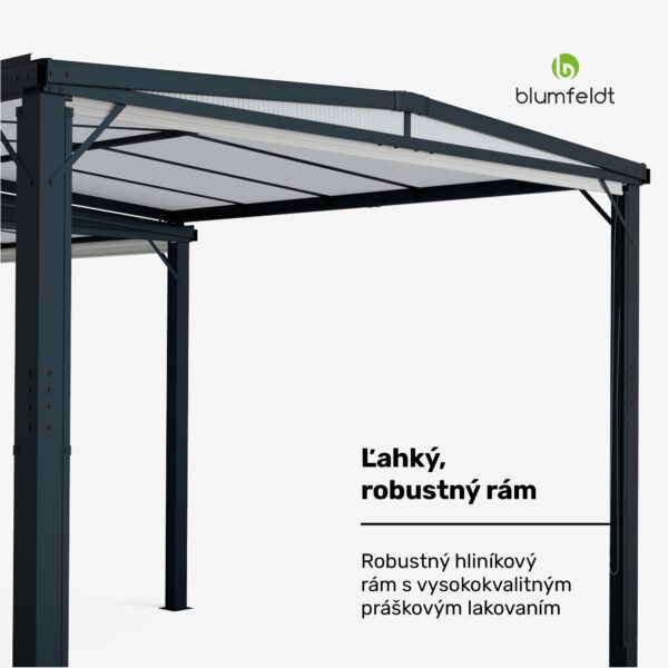 Blumfeldt Pantheon Cortina Solid Sky Expand záhradný altánok 3x6, odolný voči poveternostným vplyvom, rozťahovací