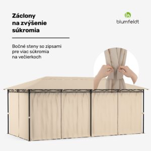 Blumfeldt Mondo 3x6 altánok s kovovým rámom a 4 bočnými stenami