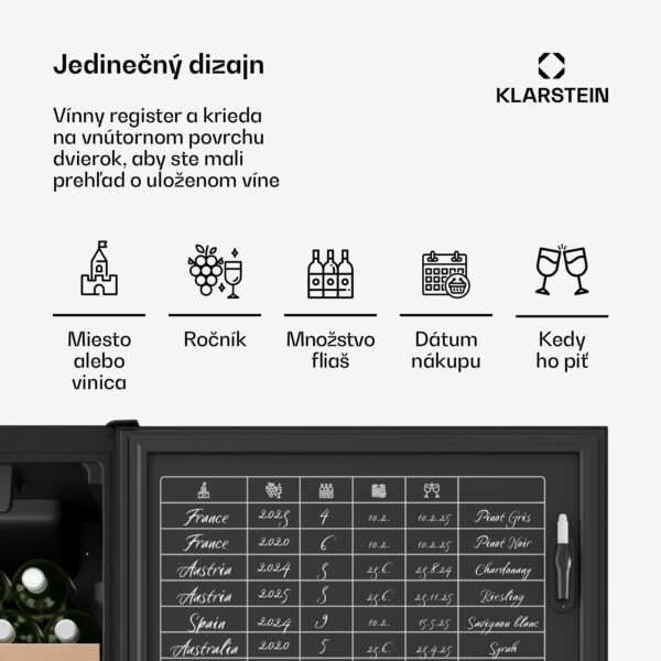 Klarstein CellarMax chladnička na víno, 114 fliaš, Kompresor, Energetická účinnosť E - Image 3
