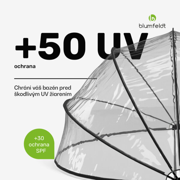 Blumfeldt ArmadilloShade bazénový altánok, Okrúhly, Sklolaminát, UV ochrana, Transparentný