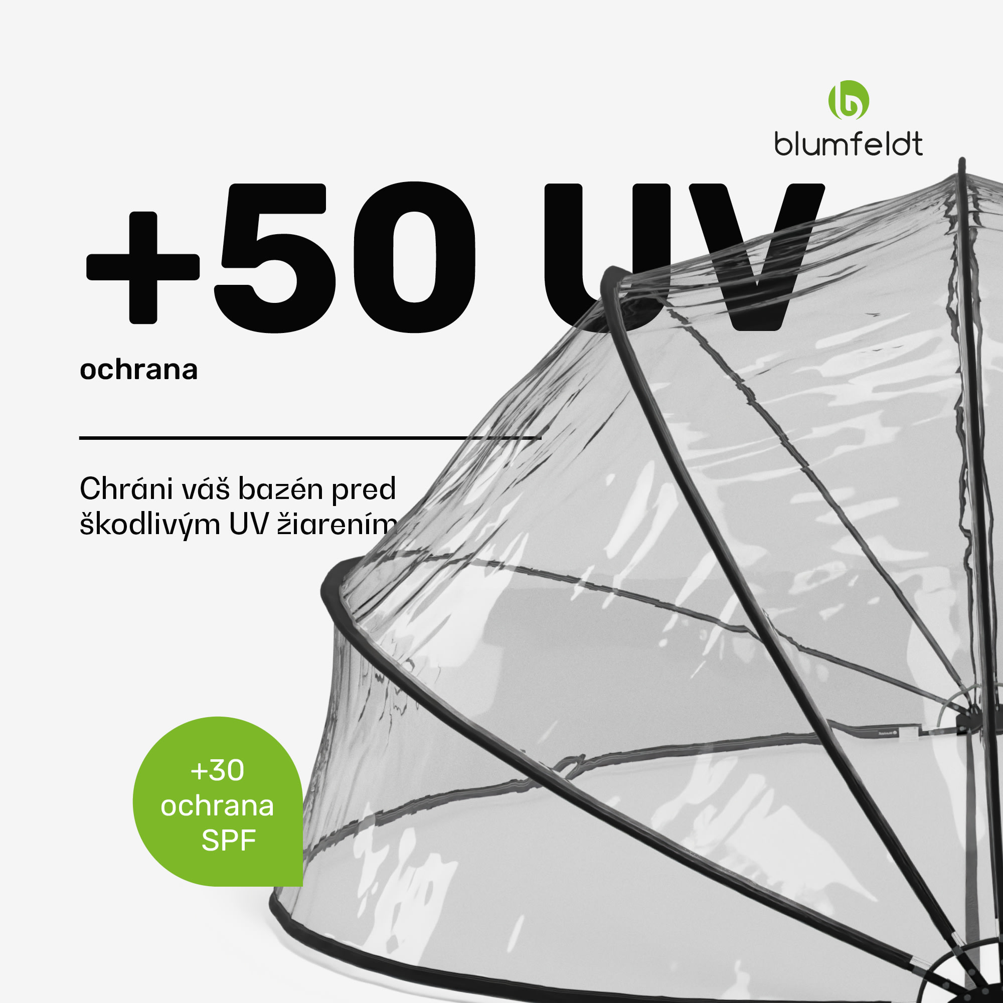 Blumfeldt ArmadilloShade bazénový altánok, Okrúhly, Sklolaminát, UV ochrana, Transparentný