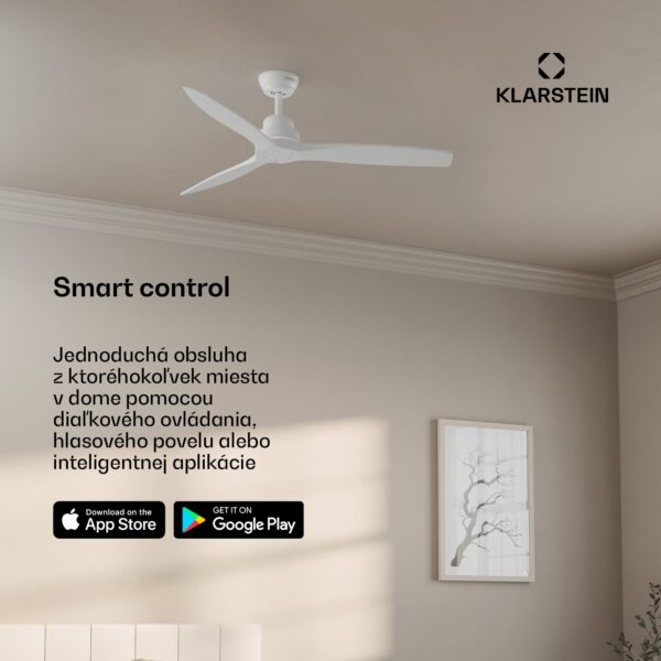 Klarstein Santa Elena Smart 52" stropný ventilátor, 9 060 m³/h, 6 stupňov rýchlosti, diaľkové ovládanie, Smart - Image 2