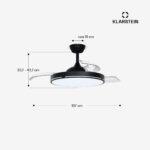 Klarstein AirFold, Inteligentný stropný ventilátor, Zaťahovacie lopatky, Stmievateľné LED svetlo, Smart - Image 3