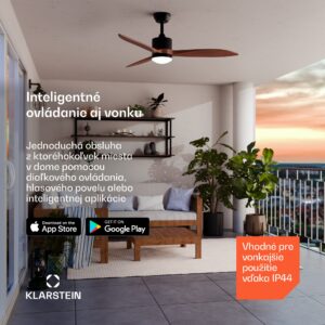 Klarstein SkyBreeze Smart istropný ventilátor, Vnútorné i vonkajšie použitie, Inteligentné ovládanie, IP44, 40 dB