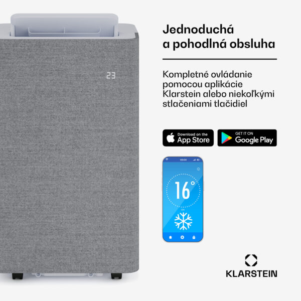 Klarstein AireLux prenosná klimatizácia, 14 000 BTU, Inteligentné ovládanie, Moderná