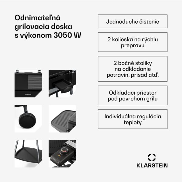 Klarstein Gatsby elektrický gril, Vnútorné a vonkajšie použitie, 3050 W, EasyGrill Concept, Do 240 °C - Image 2