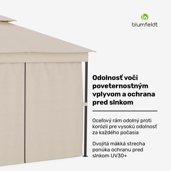 Blumfeldt Altánok Mondo Dual 3x3 s dvojitou strechou a sieťou proti hmyzu - Image 3