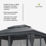 Blumfeldt Altánok Mondo Dual 3x4 s dvojitou strechou a sieťou proti hmyzu
