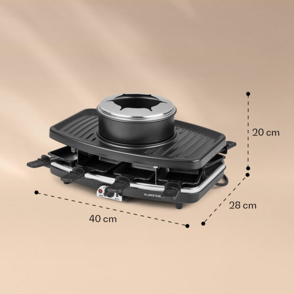 Klarstein Entrecote, raclette gril s fondue 2 v 1, 1100 W, prírodný kameň, pre 8 osôb - Image 3