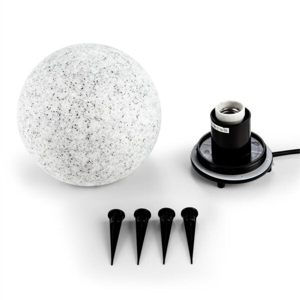 Lightcraft Shinestone S, záhradné svietidlo, guľovité, 20 cm, vzhľad kameňa - Image 2
