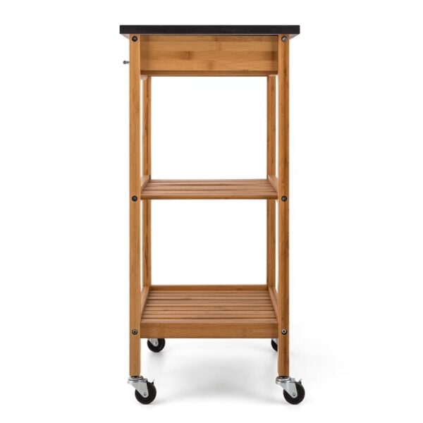 Klarstein Tennessee, servírovací vozík, kuchynský vozík, 4 poschodia, drevo, žula, mobilný - Image 3
