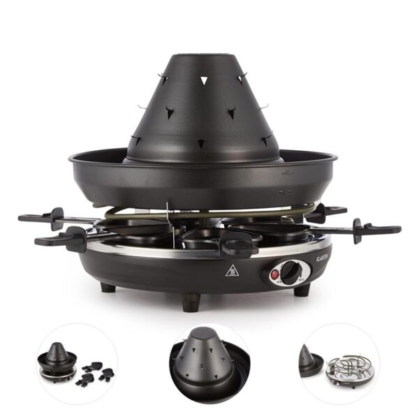 Klarstein Taste Volcano, raclette gril, 1500 W, tatársky gril, 8 osôb - Image 2