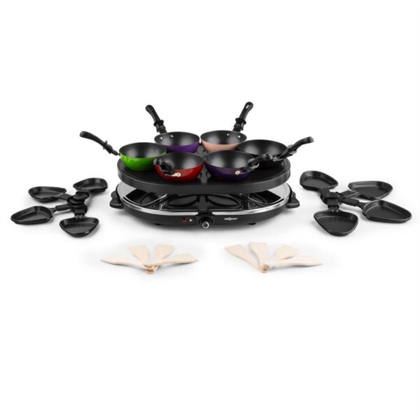 OneConcept Woklette, raclette gril, 1200 W, wok, pre 6 osôb, nepriľnavý povrch