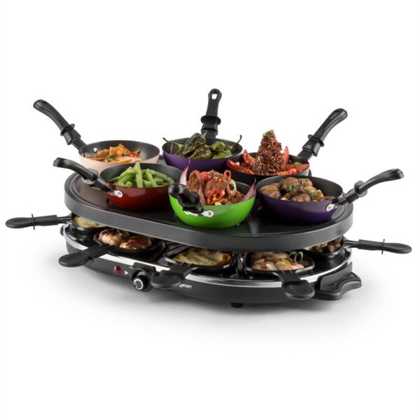 OneConcept Woklette, raclette gril, 1200 W, wok, pre 6 osôb, nepriľnavý povrch - Image 2