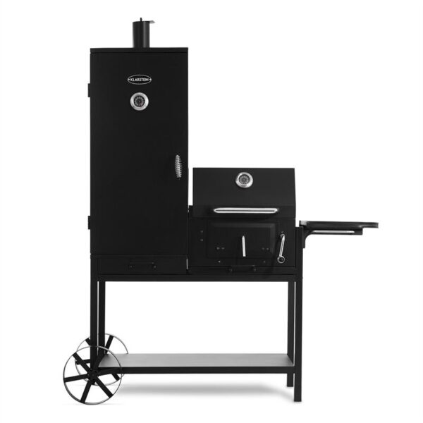 Klarstein Fleischbrocken, gril na drevené uhlie, udiareň, BBQ gril, čierny