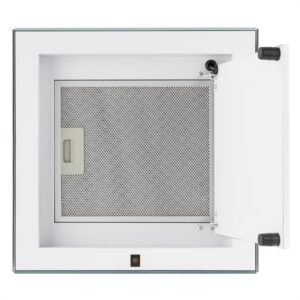 Klarstein Kronleuchter, digestor, 45 cm, ostrovčekový, 600 m³/h, LED, sklo, zrkadlové strany, biely