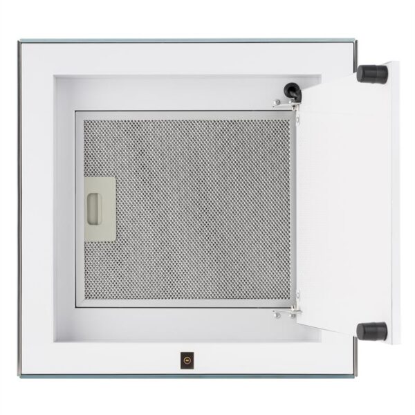 Klarstein Kronleuchter, digestor, 45 cm, ostrovčekový, 600 m³/h, LED, sklo, zrkadlové strany, biely