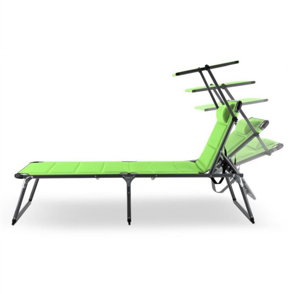 Blumfeldt Amalfi Juicy Lime, záhradné lehátko, 70 x 37 x 200 cm, slnečná clona, zelené - Image 2