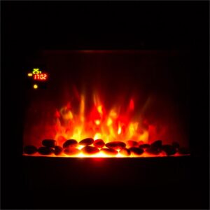 Klarstein Feuerschale, elektrický krb, 1800 W, nástenný, ilúzia plameňov, dekoračné kamene, čierny