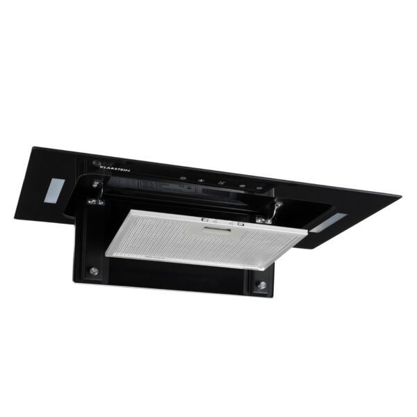 Klarstein Hektor, digestor, 52 cm, vstavaný, 530 m³/h, LED, dotykové ovládanie, sklo, čierny - Image 2