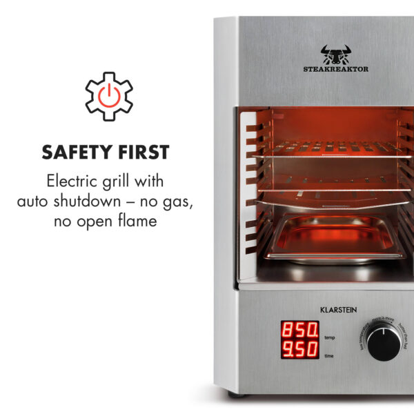 Klarstein Steakreaktor 2.0 – Stainless Steel Edition, interiérový gril, 1600 W, 850 °C - Image 2