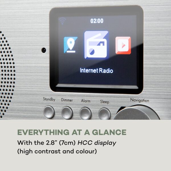 Auna Silver Star Mini, internetové DAB+/FM rádio, WiFi, BT, DAB+/FM, biele - Image 3