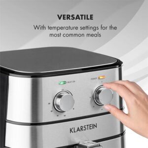 Klarstein AeroVital, teplovzdušná fritéza, 1700 W, 5,4 l, časovač, nehrdzavejúca oceľ, strieborná