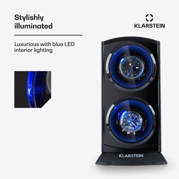 Klarstein St. Gallen Premium, naťahovač na hodinky, 2 hodiniek, 4 rýchlosti, čierny - Image 2