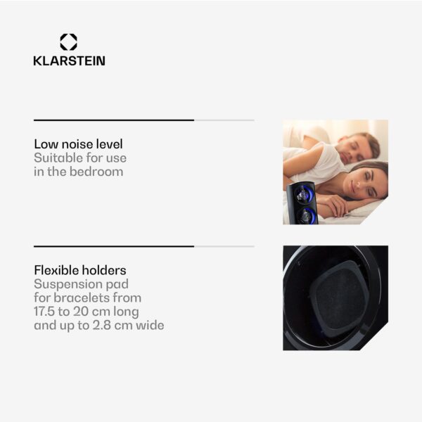 Klarstein St. Gallen Premium, naťahovač na hodinky, 2 hodiniek, 4 rýchlosti, čierny - Image 3