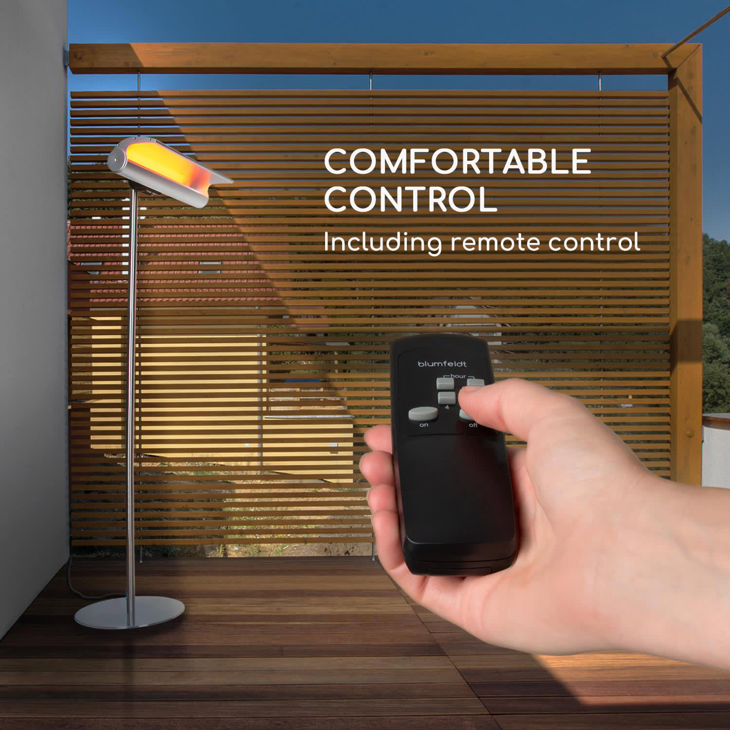 Blumfeldt Heat Guard Reflex, ohrievač, 1800 W, IP55, časovač, diaľkový ovládač - Image 2