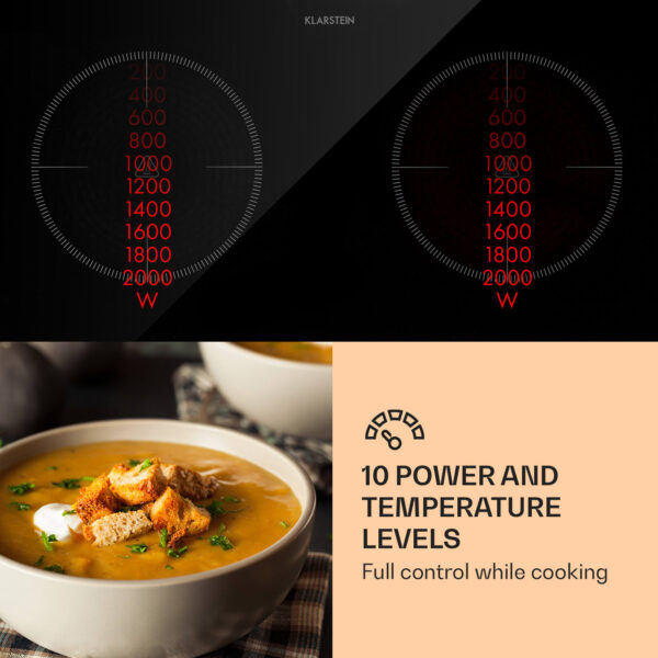 Klarstein MisterCook Duo, infračervená varná doska, 3000 W, 90 - 650 °C, časovač vypnutia, strieborná - Image 2