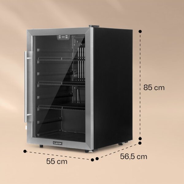 Klarstein Beersafe 5XL, chladnička, 148 l, 3 police, panoramatické sklenené dvere, nehrdzavejúca oceľ - Image 2