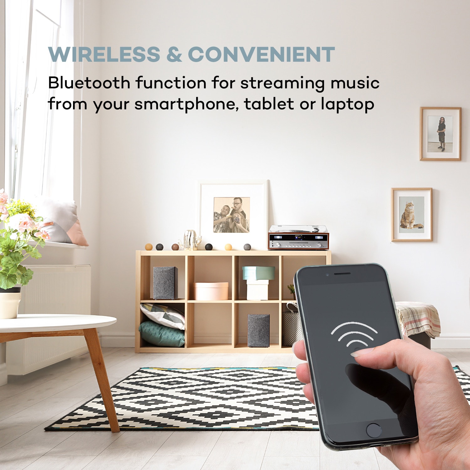 Auna Birmingham, HiFi stereo systém, DAB+/FM, BT funkcia, vinyl, CD, USB, AUX vstup, drevo