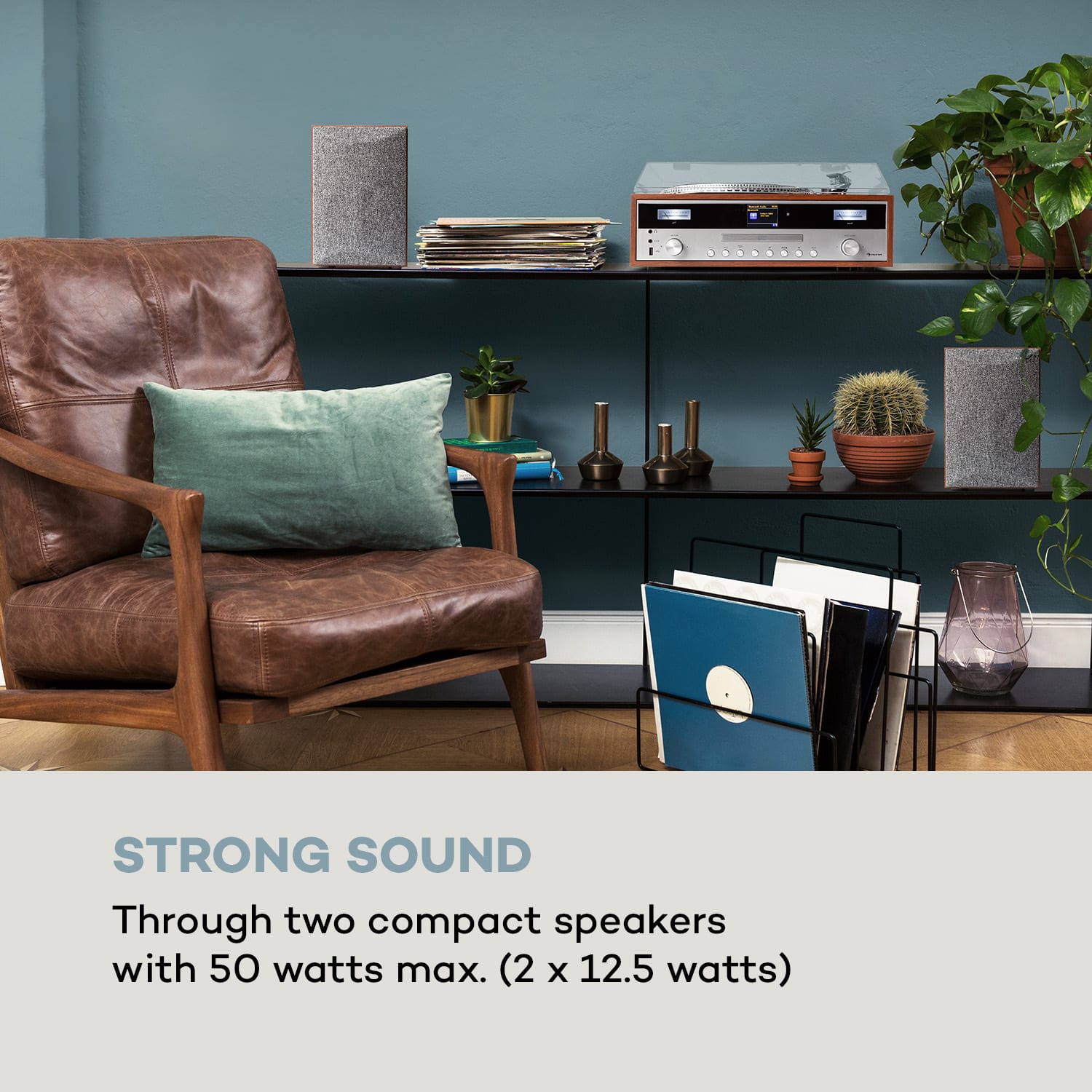 Auna Birmingham, HiFi stereo systém, DAB+/FM, BT funkcia, vinyl, CD, USB, AUX vstup, drevo - Image 3