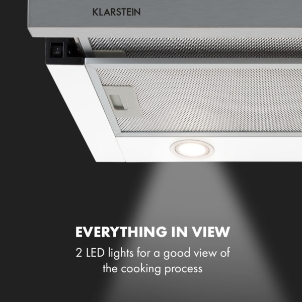 Klarstein Mariana 90, digestor, 90 cm, výsuvný, 500 m³/h, LED, čierny - Image 2