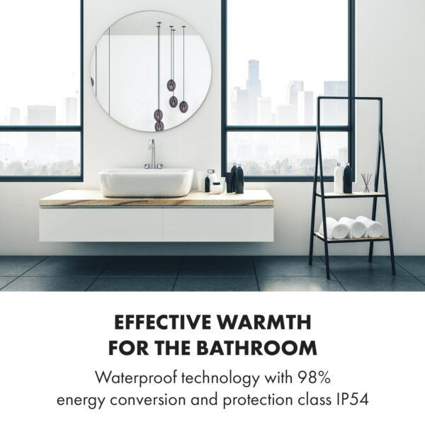 Klarstein Marvel Mirror, infračervený ohrievač, 300 W, týždenný časovač, IP54, okrúhle zrkadlo - Image 3