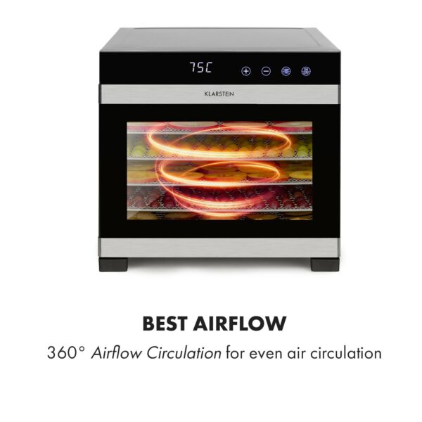Klarstein Flavour Dry, sušička potravín, 35-75 °C, LCD dotykový displej, časovač, čierna