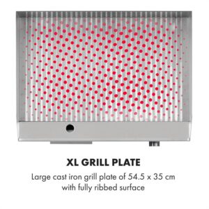 Klarstein Grillmeile 3000R, elektrický gril, 3000 W, grilovacia platňa 54,5 x 35 cm, rebrovaný