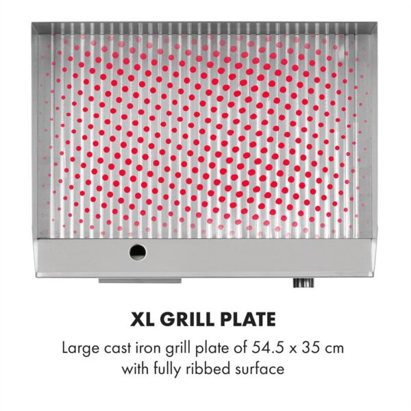 Klarstein Grillmeile 3000R, elektrický gril, 3000 W, grilovacia platňa 54,5 x 35 cm, rebrovaný