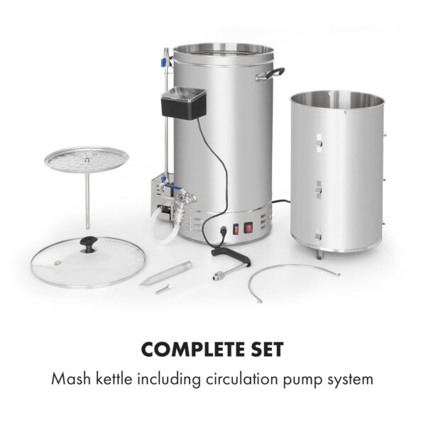Klarstein Brauheld Pro, sladový kotol, 45 l, 3300 W, 30 – 100 °C, obehové čerpadlo, nehrdzavejúca oceľ - Image 3