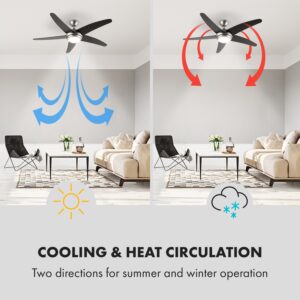Klarstein Bolero, 2 v 1 stropný ventilátor, 134 cm, svetlo, 55 W, diaľkový ovládač, čierny