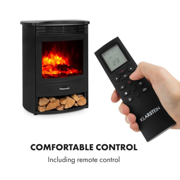 Klarstein Bormio S Smart, elektrický krb, 950/1900 W, termostat, týždenný časovač, čierny - Image 2