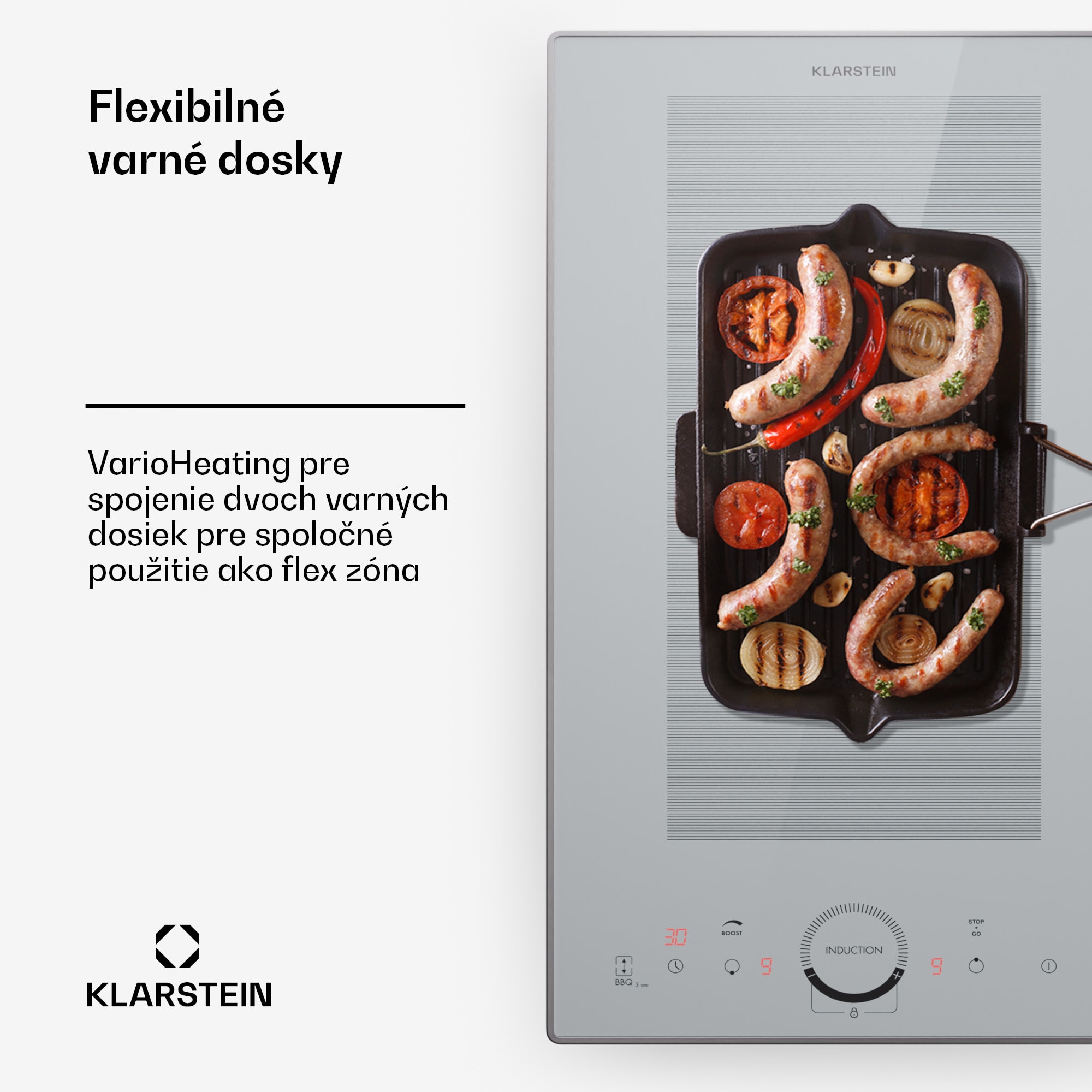 Klarstein Delicatessa Slim Domino, indukčná varná doska, 3500 W, časovač