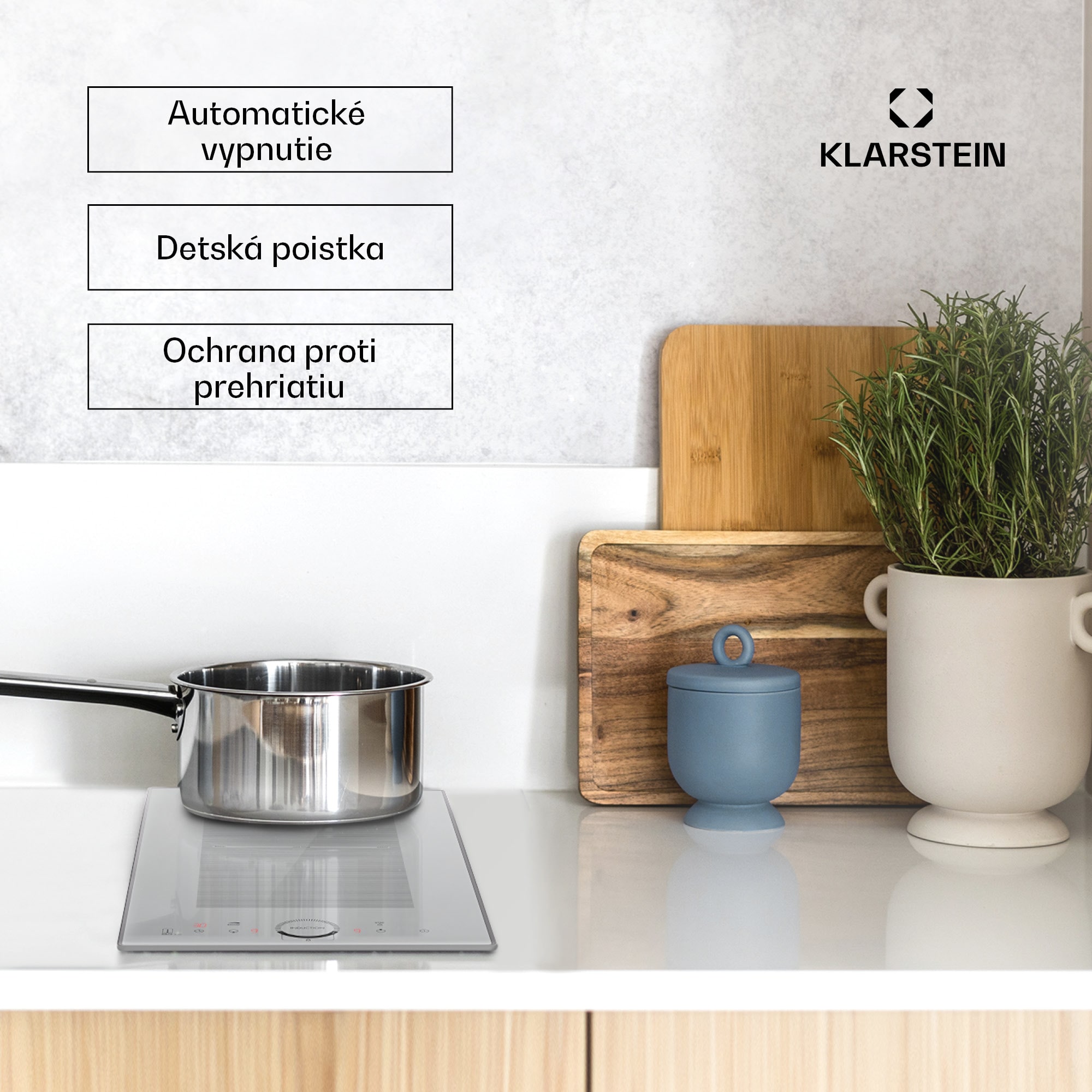 Klarstein Delicatessa Slim Domino, indukčná varná doska, 3500 W, časovač – Obrázok 2
